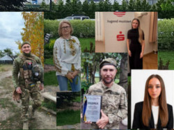 Фото колаж людейНовотроїцької громади, яких  відзначили до 35-ї річниці Незалежності України